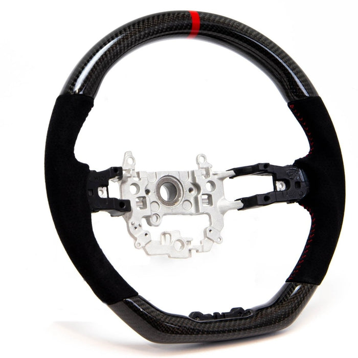 PRL Motorsports Steering Wheel Carbon Fiber and Suede w/ Red Stripe and Red Stitching 2022 - 2025 Honda Civic - PRL1.1010.2.RED - Subimods.com