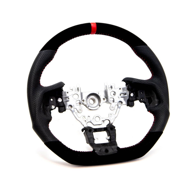 PRL Motorsports Steering Wheel Suede and Leather w/ Red Stripe and Red Stitching 2016 - 2021 Honda Civic - PRL1.1009.1.RED - Subimods.com