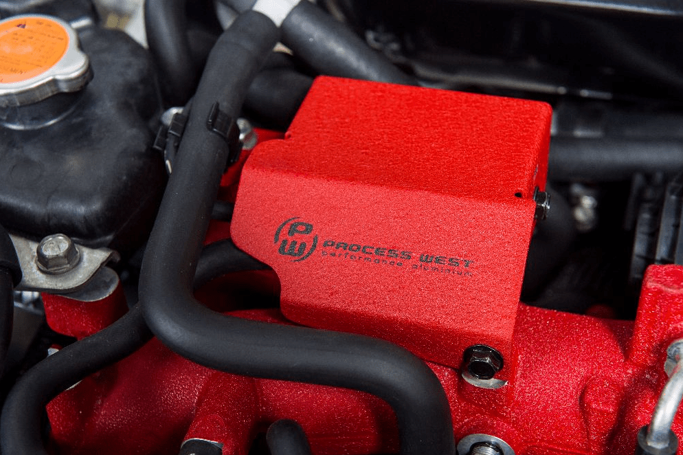 Process West Boost Solenoid Cover Wrinkle Red 2008 - 2021 STI - PWED01R - Subimods.com