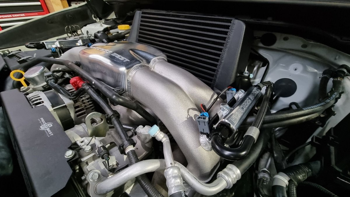 Process West DITTO Intake Manifold Silver w/ Port Injection Fuel Rails 2015 - 2021 WRX - PWIM007PI - Subimods.com
