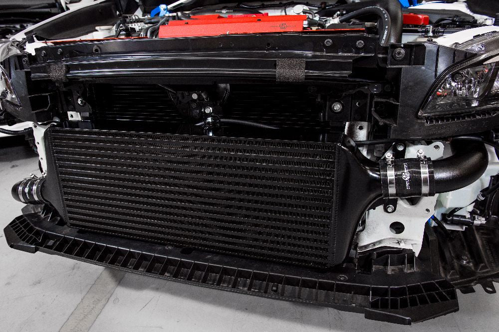 Process West Front Mount Intercooler Kit Black Piping w/ Black Core 2015 - 2021 STI - PWFMIC08B - Subimods.com