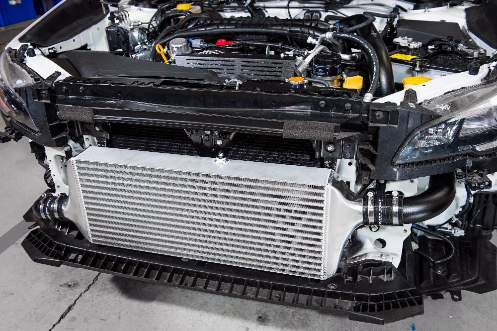 Process West Front Mount Intercooler Kit Black Piping w/ Black Core 2015 - 2021 WRX - PWFMIC07B - Subimods.com