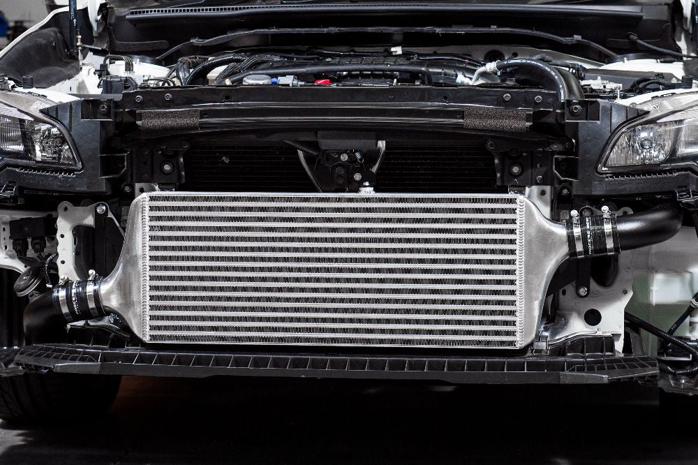 Process West Front Mount Intercooler Kit Black Piping w/ Black Core 2015 - 2021 WRX - PWFMIC07B - Subimods.com