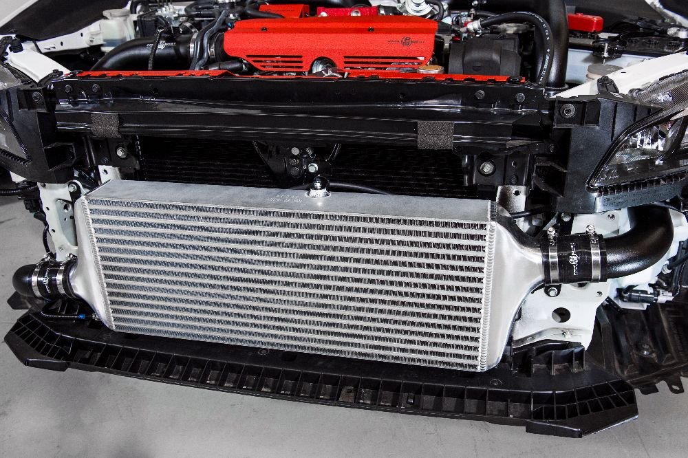 Process West Front Mount Intercooler Kit Black Piping w/ Silver Core 2015 - 2021 STI - PWFMIC08 - Subimods.com