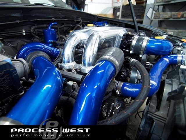 Process West Intake Manifold Track Version Reverse Rotation Black 2004 - 2021 STI - PWIM001B - Subimods.com