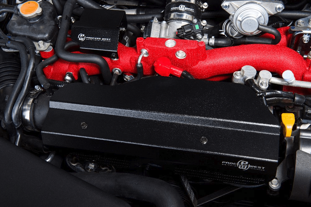 Process West Pulley Cover Wrinkle Black 2002 - 2014 WRX / 2004 - 2021 STI - PWED02B - Subimods.com