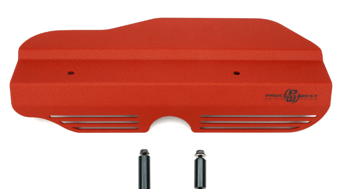 Process West Pulley Cover Wrinkle Red 2002 - 2014 WRX / 2004 - 2021 STI - PWED02R - Subimods.com