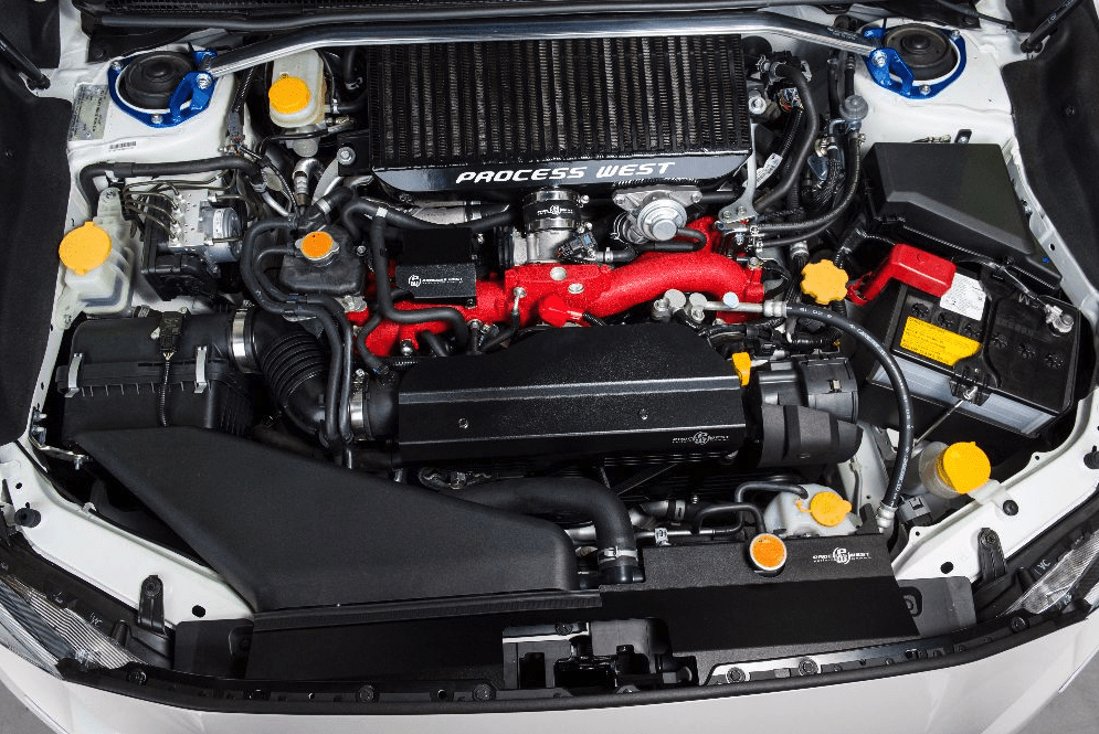 Process West Radiator Shroud For Use w/ OEM Intake Scoop Wrinkle Black 2015 - 2021 WRX / 2015 - 2021 STI - PWED03B - Subimods.com