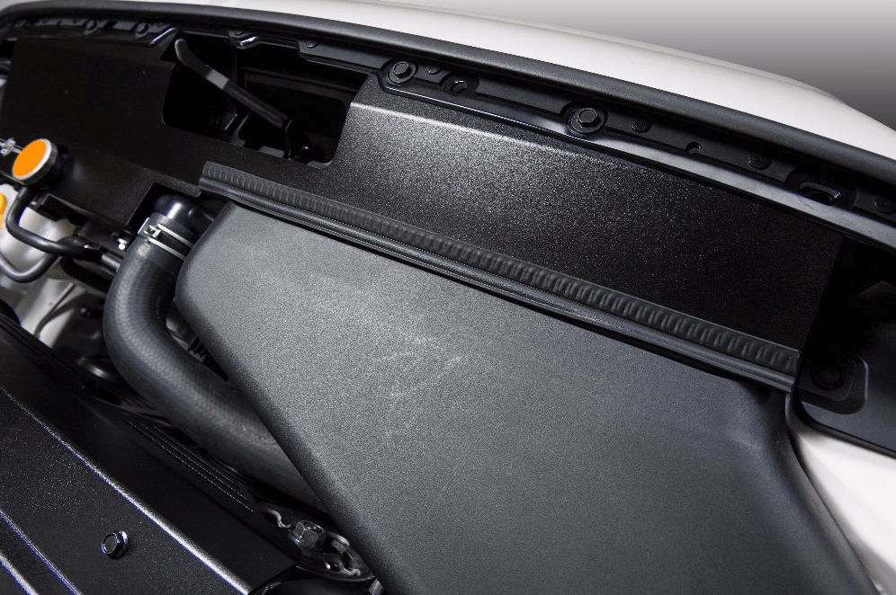 Process West Radiator Shroud For Use w/ OEM Intake Scoop Wrinkle Black 2015 - 2021 WRX / 2015 - 2021 STI - PWED03B - Subimods.com