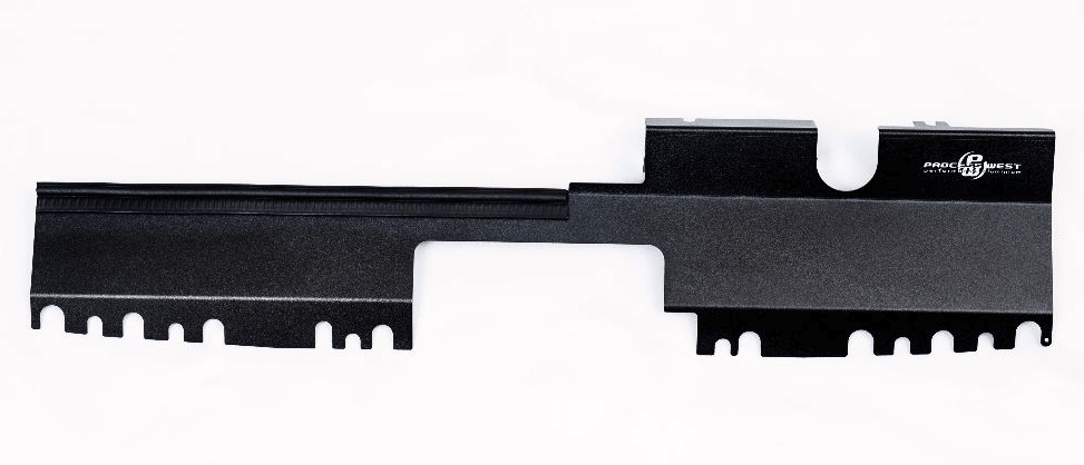 Process West Radiator Shroud For Use w/ OEM Intake Scoop Wrinkle Black 2015 - 2021 WRX / 2015 - 2021 STI - PWED03B - Subimods.com