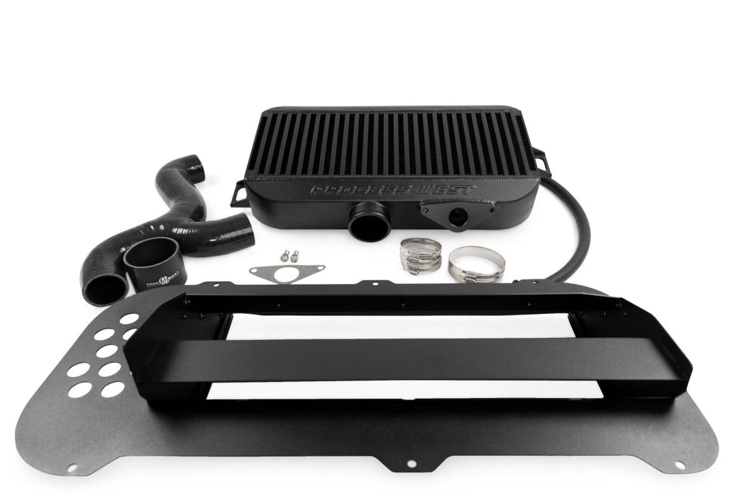 Process West Top Mount Intercooler Black 2004 - 2008 Forester XT w/ JDM Hood Scoop - PWTMIC09B - Subimods.com