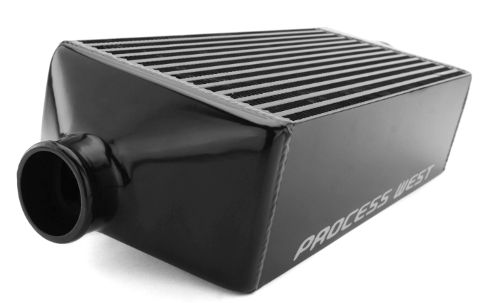 Process West Top Mount Intercooler Black 2004 - 2008 Forester XT w/ JDM Hood Scoop - PWTMIC09B - Subimods.com