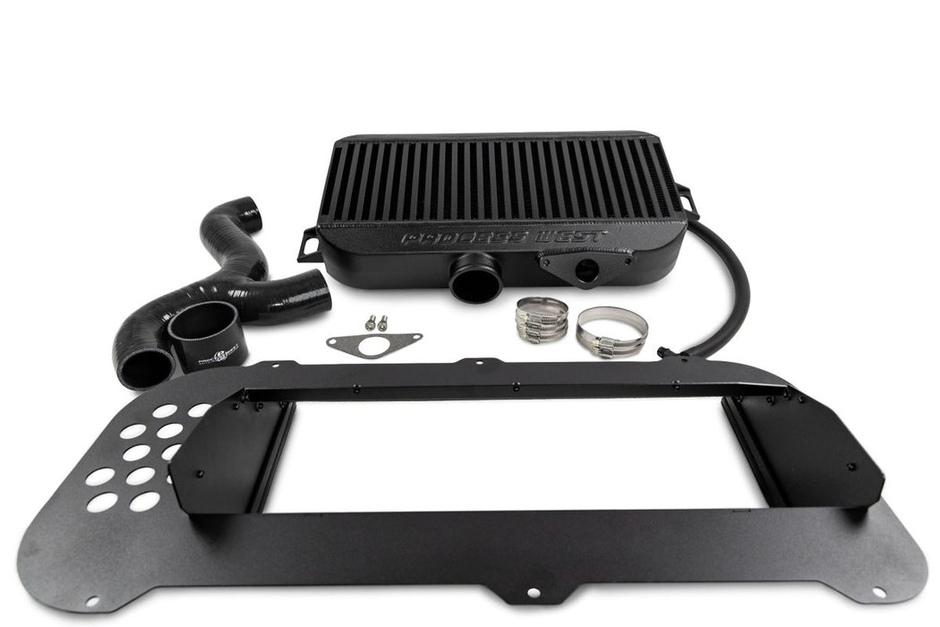 Process West Top Mount Intercooler Black 2004 - 2008 Forester XT w/ Stock Hood Scoop - PWTMIC08B - Subimods.com