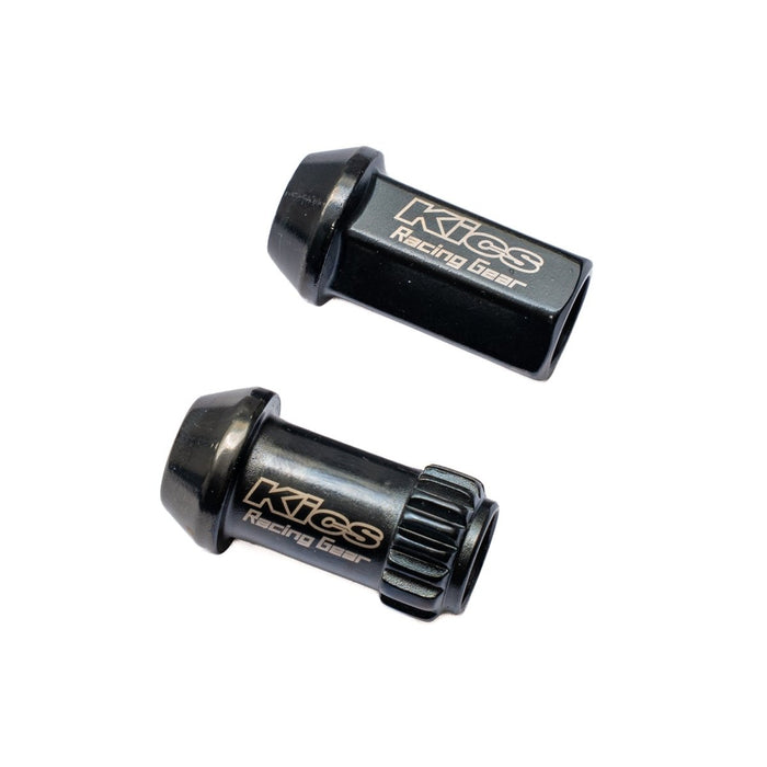 Project Kics 17 Hex Lug Nuts M12X1.25 Lock and Nut Set Black Most Subaru Models - KKRN3BK - Subimods.com