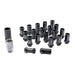 Project Kics 17 Hex Lug Nuts M12X1.25 Lock and Nut Set Black Most Subaru Models - KKRN3BK - Subimods.com