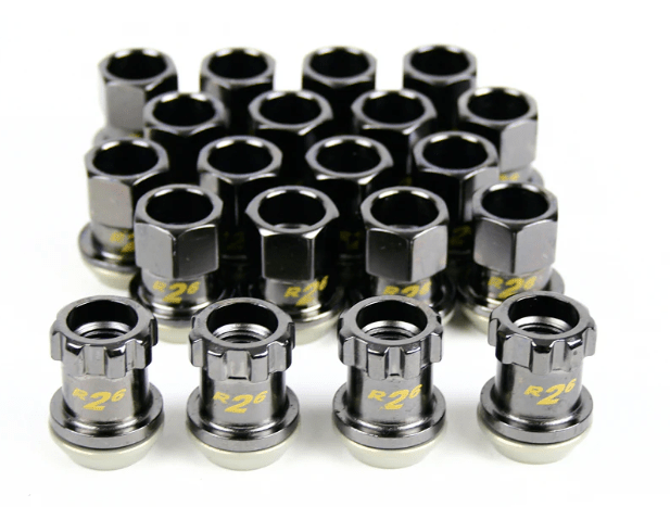 Project Kics R26 12X1.25 Lug Nuts Black Locking Most Subaru Models - 32875 - Subimods.com