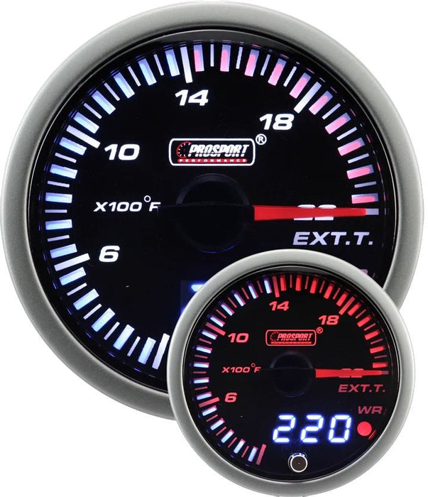 Prosport JDM Series Electronic Exhaust Gas Temperature Gauge 52MM - 216JDMEGT-R.F - Subimods.com