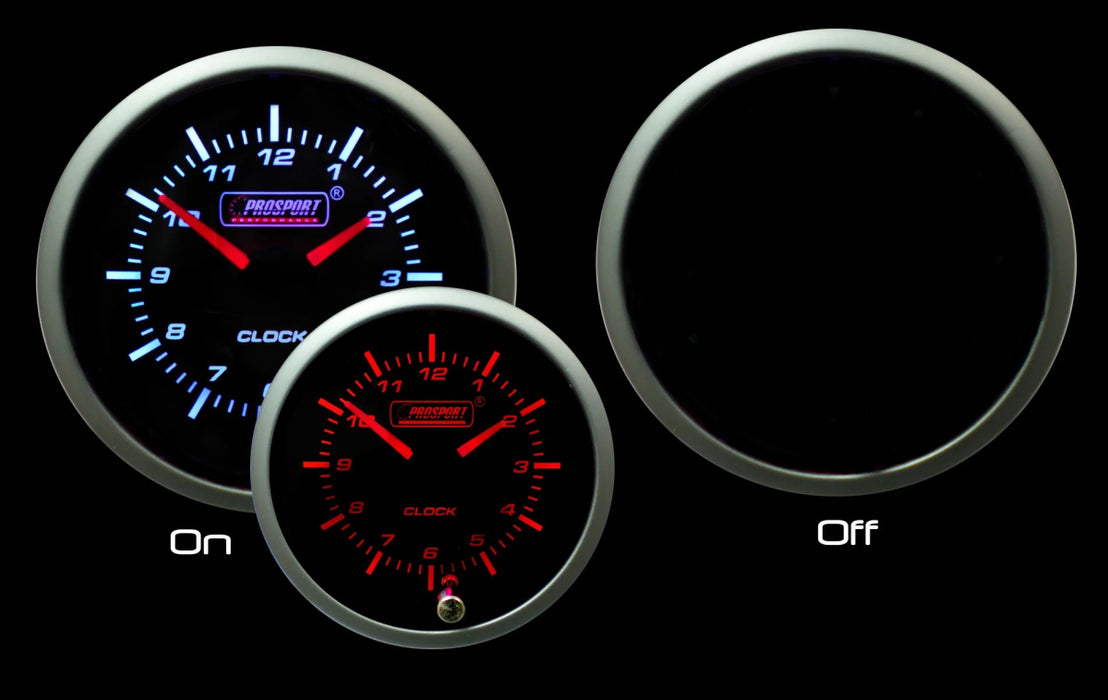 Prosport Premium Series Electronic Clock 52mm w/ Amber or White Display and Red Needle - 216SMCKSWL270 - Subimods.com