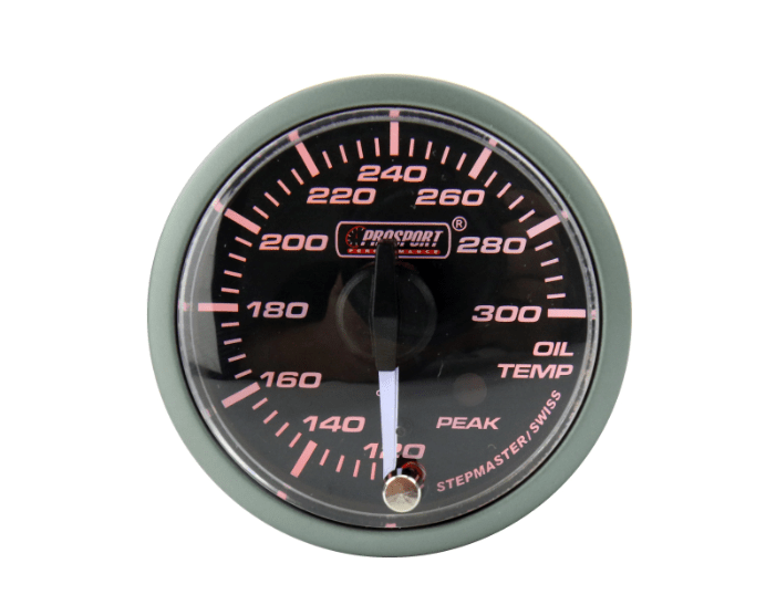 Prosport Premium Series Electronic Oil Temperature Gauge 52mm w/ Amber or White Display and White Needle - 216SMWAOTWNCL270 - PK.F - Subimods.com