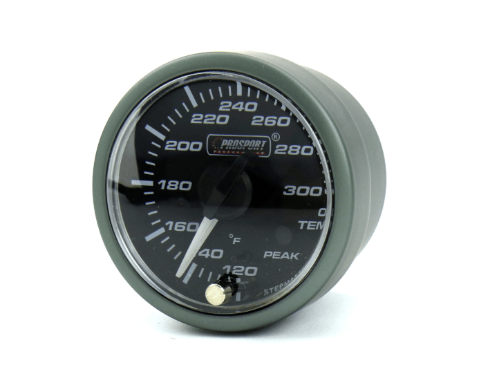Prosport Premium Series Electronic Oil Temperature Gauge 52mm w/ Amber or White Display and White Needle - 216SMWAOTWNCL270 - PK.F - Subimods.com
