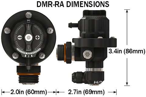 Radium Engineering DMR - RA (Direct Mount Regulator) Fuel Pressure Regulator Black ORB - 8 - 20-1623-00 - Subimods.com