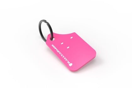 Rally Armor Mini UR Mudflap Keychain Pink w/ White Logo - RAKEYCHNPK - Subimods.com