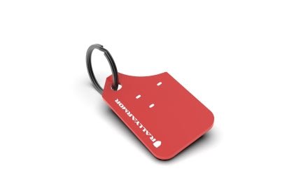 Rally Armor Mini UR Mudflap Keychain Red w/ White Logo - RAKEYCHNRED - Subimods.com