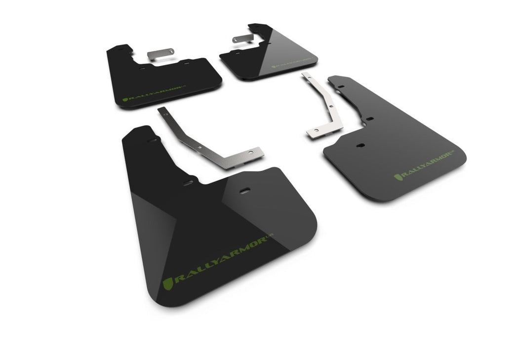 Rally Armor UR Mudflaps Black Urethane w/ Dark Green Logo 2026 Forester Wilderness - MF152-UR-BLK-AGN - Subimods.com