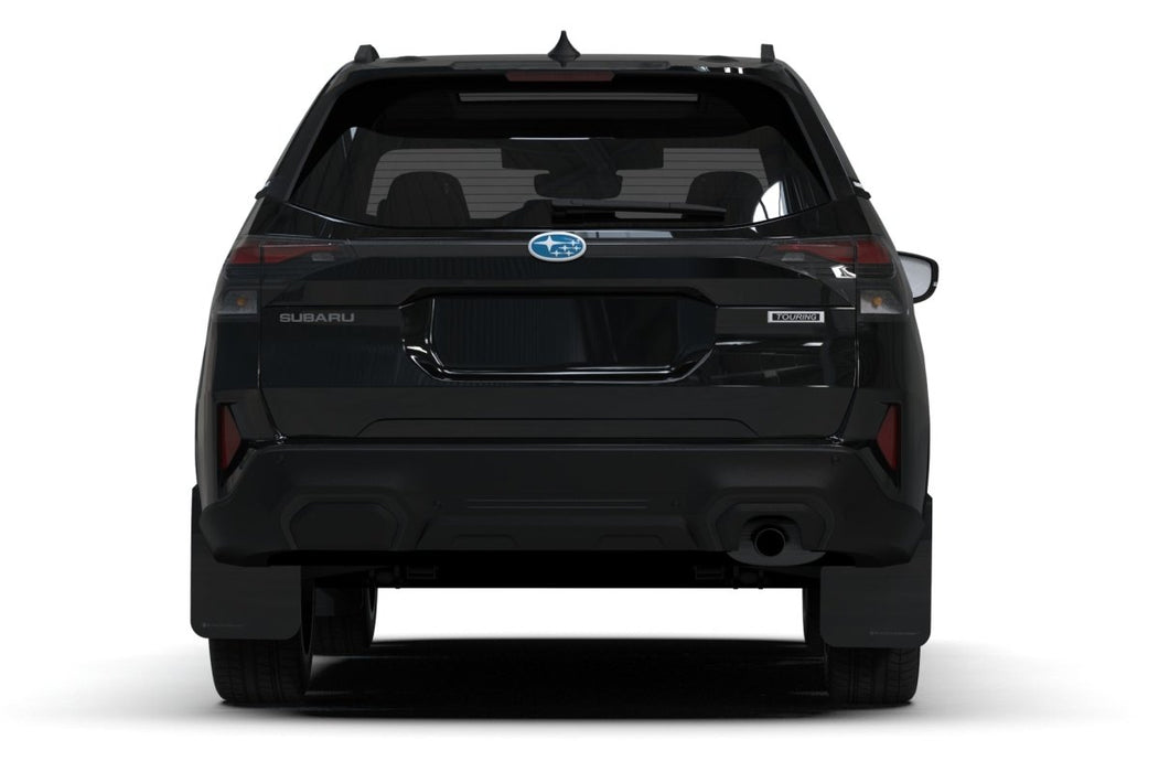 Rally Armor UR Mudflaps Black Urethane w/ Metallic Black Logo 2025 Forester - MF132 - UR - BLK - MBK - Subimods.com