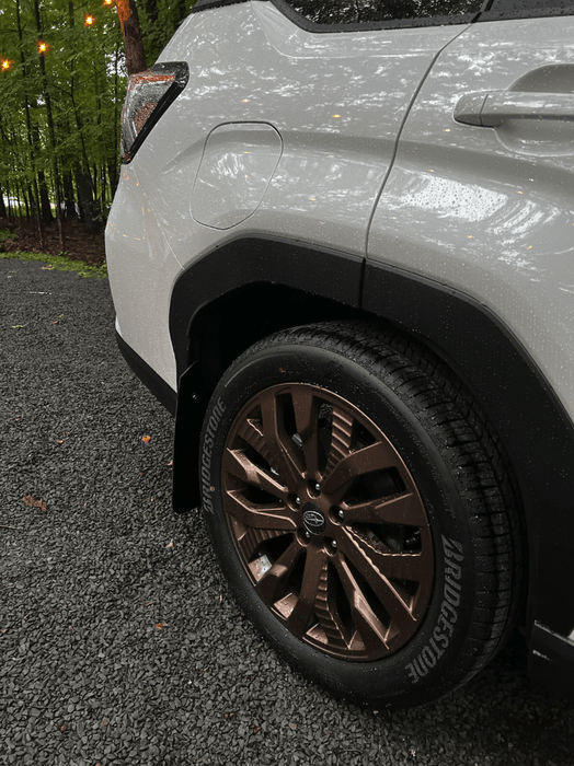 Rally Armor UR Mudflaps Black Urethane w/ Red Logo 2025 Forester - MF132 - UR - BLK - RD - Subimods.com