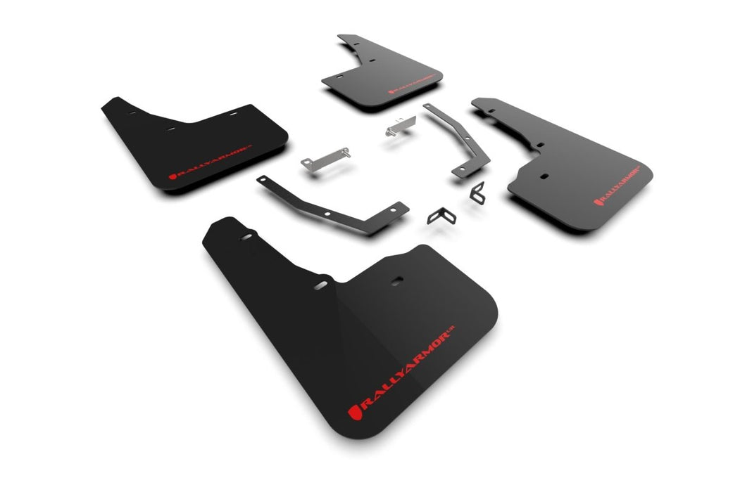 Rally Armor UR Mudflaps Black Urethane w/ Red Logo 2025 Forester - MF132 - UR - BLK - RD - Subimods.com