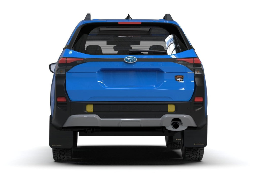 Rally Armor UR Mudflaps Black Urethane w/ Wild Orange Logo 2026 Forester Wilderness - MF152-UR-BLK-WOR - Subimods.com