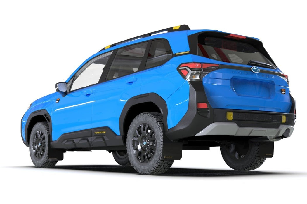 Rally Armor UR Mudflaps Black Urethane w/ Wild Orange Logo 2026 Forester Wilderness - MF152-UR-BLK-WOR - Subimods.com