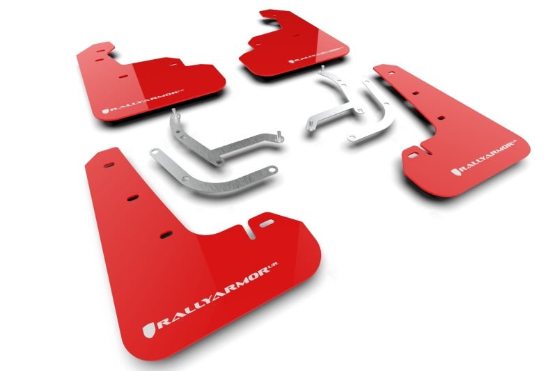Rally Armor UR Series Mudflaps 2024 Impreza - MF105-UR-RD-WH - Subimods.com