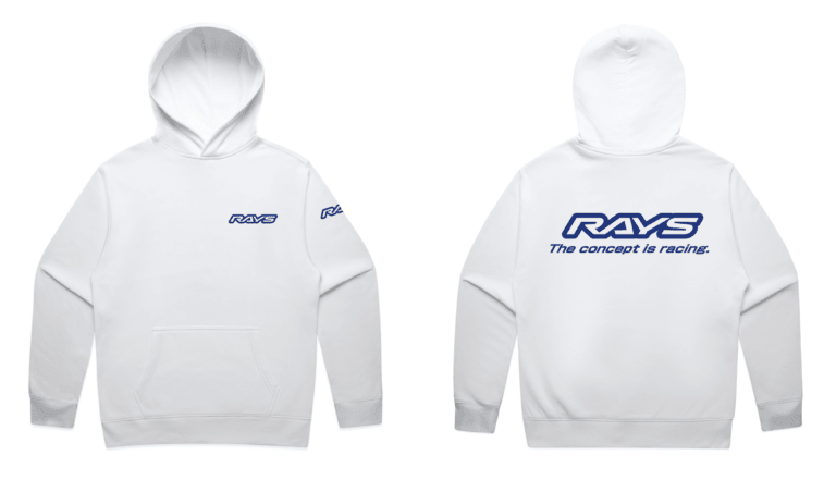 RAYS Limited Hoodie White w/ Blue Puff Logo - RAYS24LHDWS - Subimods.com