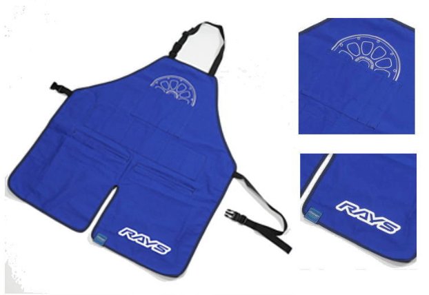 RAYS Official Mechanic Apron Blue - 74090200011BL - Subimods.com