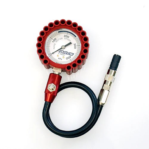 Accent Rays RAYS Racing Air Gauge 60MM Red for Subaru WRX STI - Subimods — Subimods.com