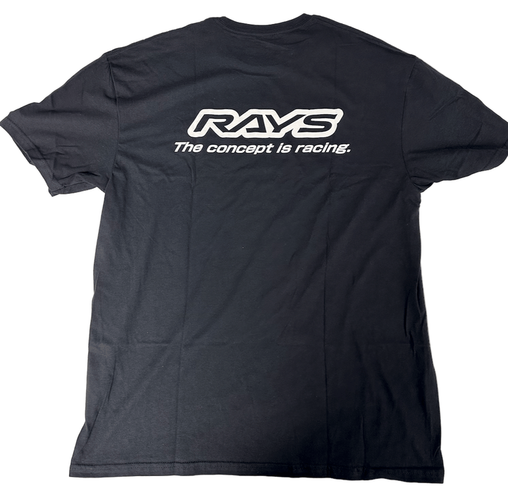 RAYS Official The Concept is Racing T-Shirt Black - XL - RAYS-007 - Subimods.com