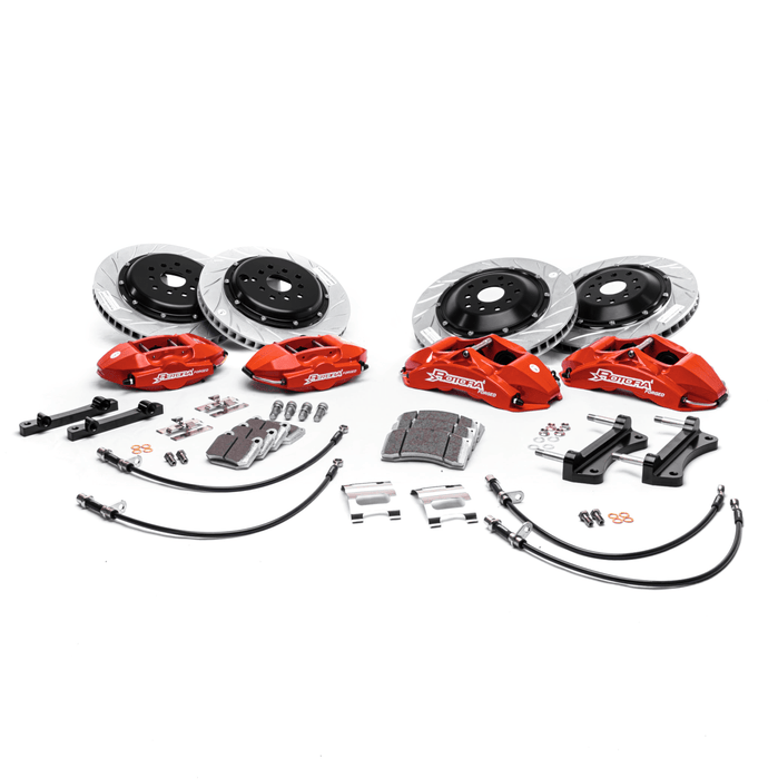 Rotora Big Brake Kit 4/2 Piston Calipers w/ Slotted Rotors 1998 - 2001 Impreza RS - ROTORA - KIT - 025AS - Subimods.com