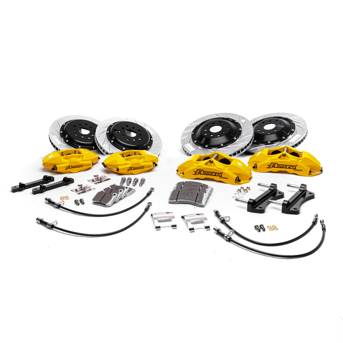 Rotora Big Brake Kit 4/2 Piston Calipers w/ Slotted Rotors 1998 - 2001 Impreza RS - ROTORA - KIT - 025AS - Subimods.com