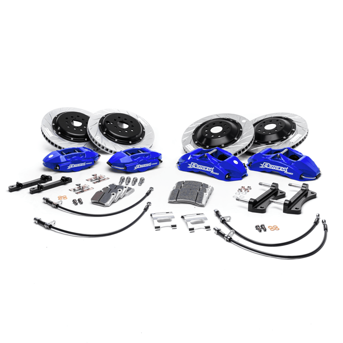 Rotora Big Brake Kit 4/2 Piston Calipers w/ Slotted Rotors 1998 - 2001 Impreza RS - ROTORA - KIT - 025MS - Subimods.com