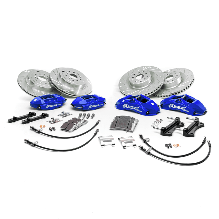 Rotora Big Brake Kit 4/2 Piston Calipers w/ Type 2 Slotted Rotors 2022 - 2024 WRX w/ Manual E - Brake - ROTORA - KIT - 002BS - Subimods.com