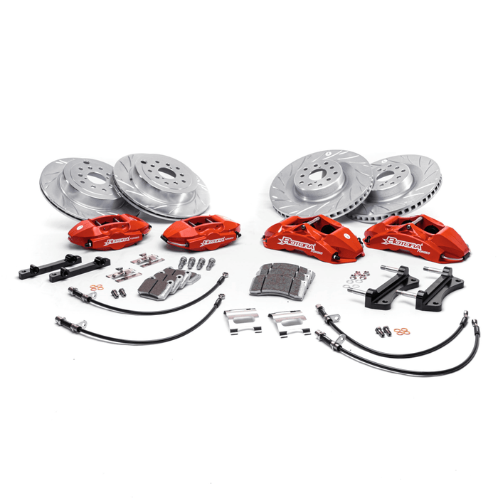 Rotora Big Brake Kit 4/2 Piston Calipers w/ Type 2 Slotted Rotors 2022 - 2024 WRX w/ Manual E - Brake - ROTORA - KIT - 002RS - Subimods.com