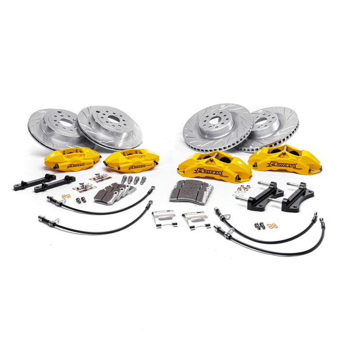 Rotora Big Brake Kit 4/2 Piston Calipers w/ Type 2 Slotted Rotors 2022 - 2024 WRX w/ Manual E - Brake - ROTORA - KIT - 002YS - Subimods.com
