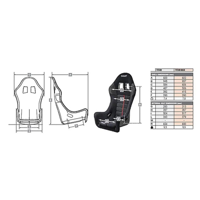 Sabelt FIA 8855 - 1999 Racing Seat TITAN MAX - rfsetitan - Subimods.com