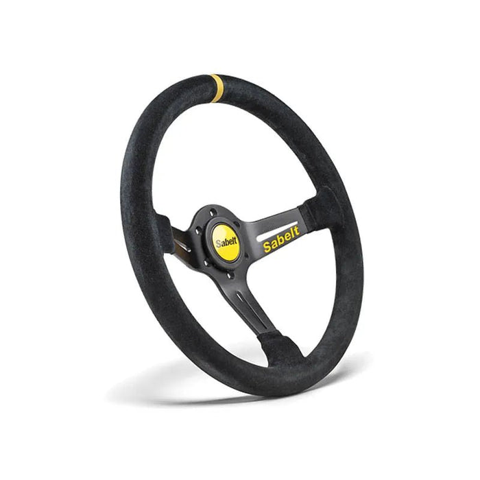 Sabelt Traditional Semi Dish Steering Wheel 350mm - Black Suede Leather - RFVO-2009X - Subimods.com