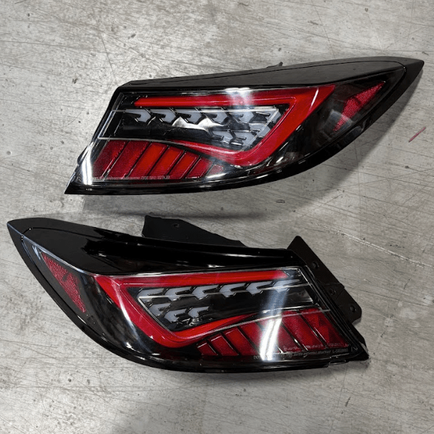 (Scratch and Dent) Molded Innovations EVO+ Style Sequential LED Tail Lights Clear Lens w/ Black Base & Red Bar 2022-2026 BRZ / 2022-2026 GR86 - MI-SB2003-CBRCR-SAD-1368 - Subimods.com