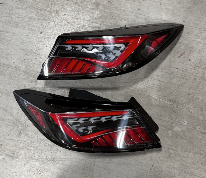 (Scratch and Dent) Molded Innovations EVO+ Style Sequential LED Tail Lights Clear Lens w/ Black Base & Red Bar 2022-2026 BRZ / 2022-2026 GR86 - MI-SB2003-CBRCR-SAD-1368 - Subimods.com