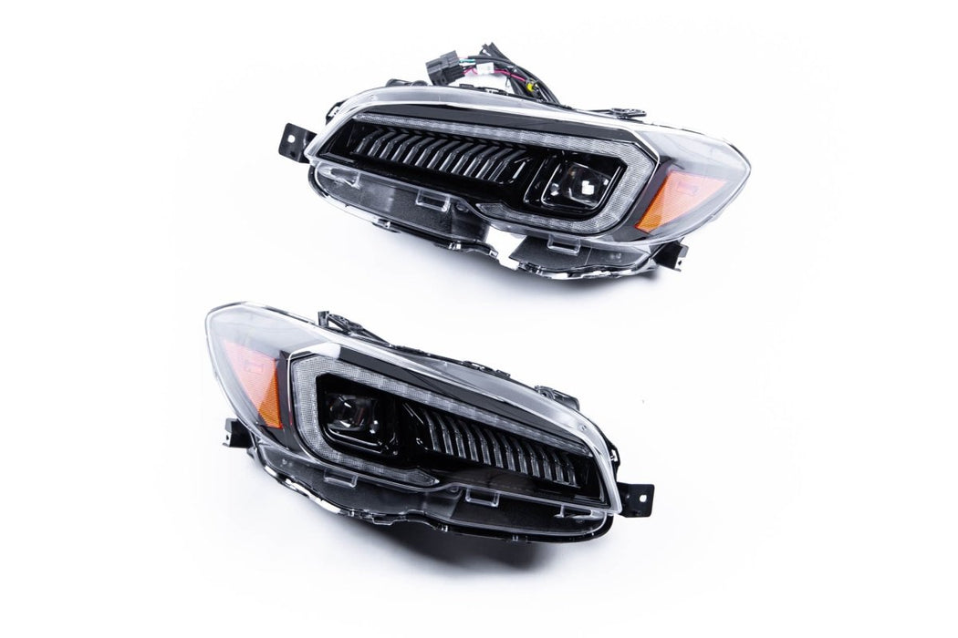 (Scratch and Dent) Molded Innovations Odyssey Series Sequential LED Headlights w/ Amber Reflector 2015-2017 WRX / 2015-2017 STI / 2018-2021 WRX Base & Premium - MI-0323A-R4S-F - Subimods.com
