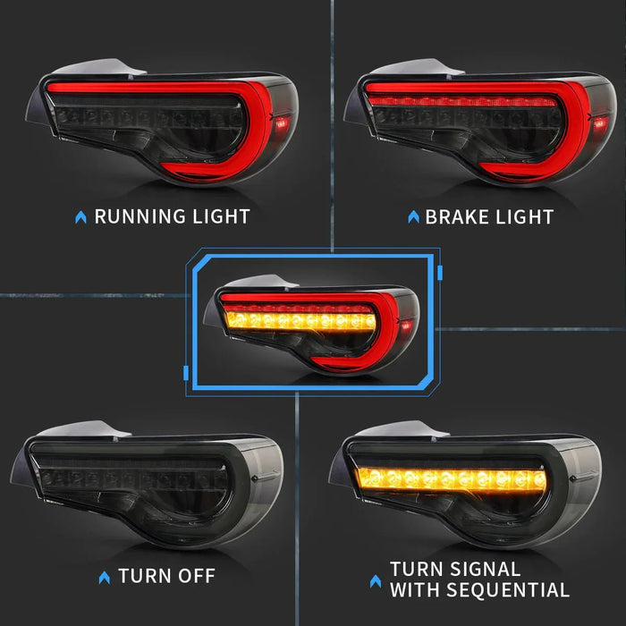 (Scratch and Dent) Molded Innovations Phantom Series OEplus Style Sequential Gen2 LED Tail Lights w/ Red Lens 2013-2021 BRZ / 2013-2016 FRS - MI-0287ARC-R4S-C - Subimods.com